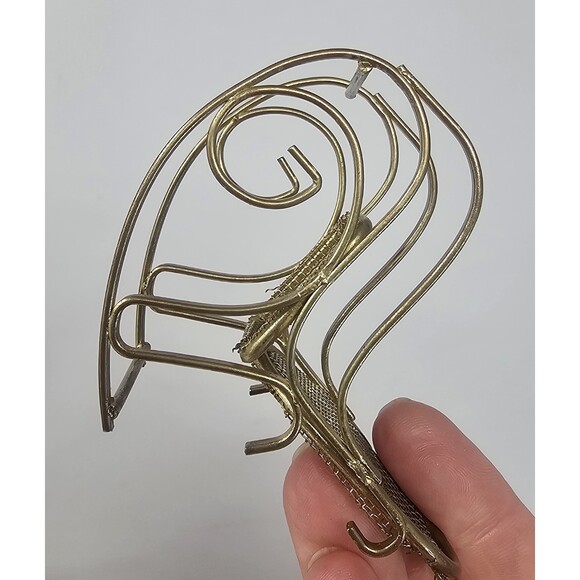 Vtg Dollhouse Miniature Faux Brass Day Bed Rocking Chair End Table Gold - Picture 4 of 8